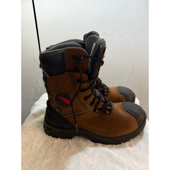 Red Wing Waterproof Work Boots Men's Brown Leather Steel Toe Size 7 NWOT